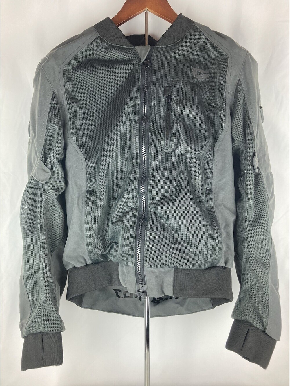 Men’s Medium Cortech Versa-Flo Mesh Motorcycle Riding Armor Padded Jacket Gray